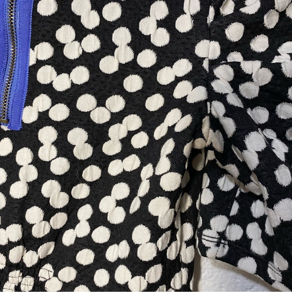 Gorgeous Deletta Anthropolgie Polka Dot Dress V Neck Blue Zipper XS - flaw - Picture 8 of 12